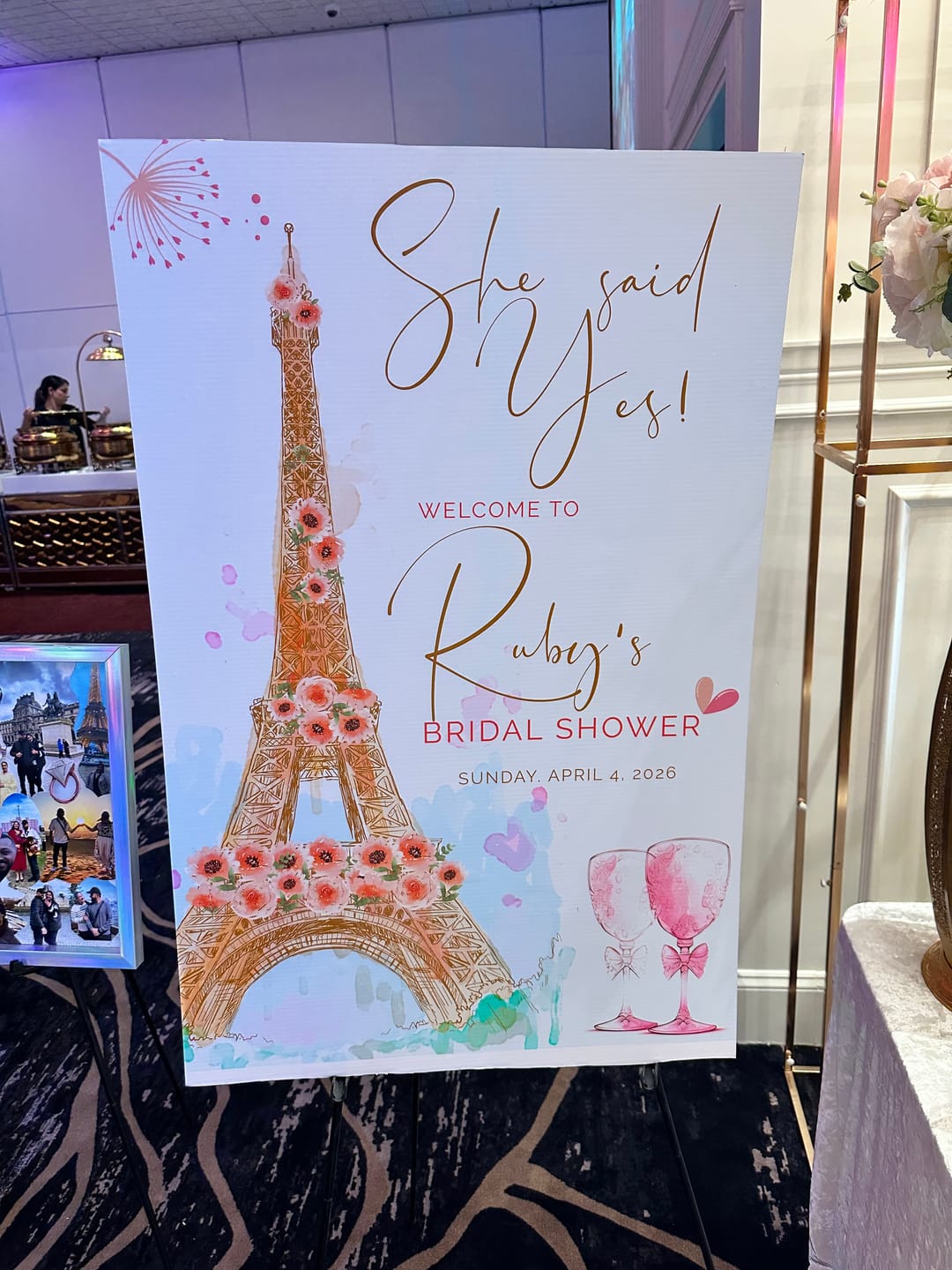 Customer photo review of Paris Bridal Shower Welcome Sign Board