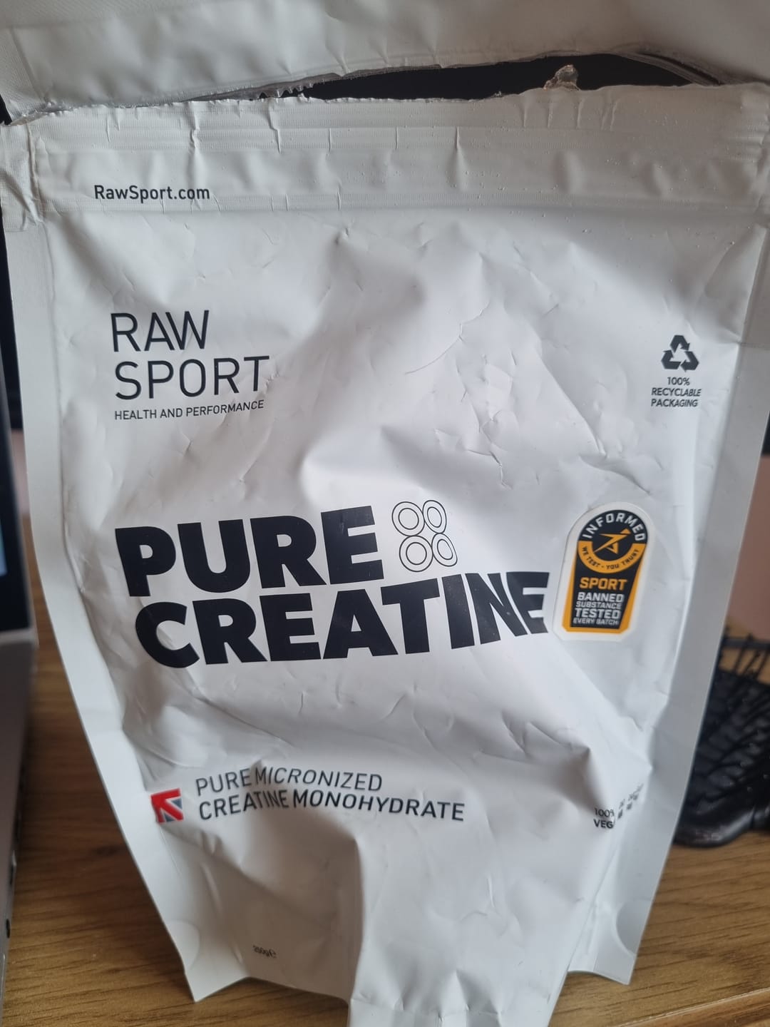 Customer photo review of Pure Creatine Monohydrate 250g