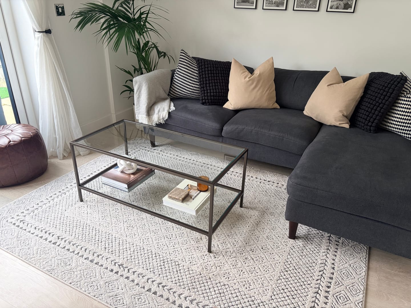 Customer photo review of Madison Glass Metal Coffee Table - Dark Bronze