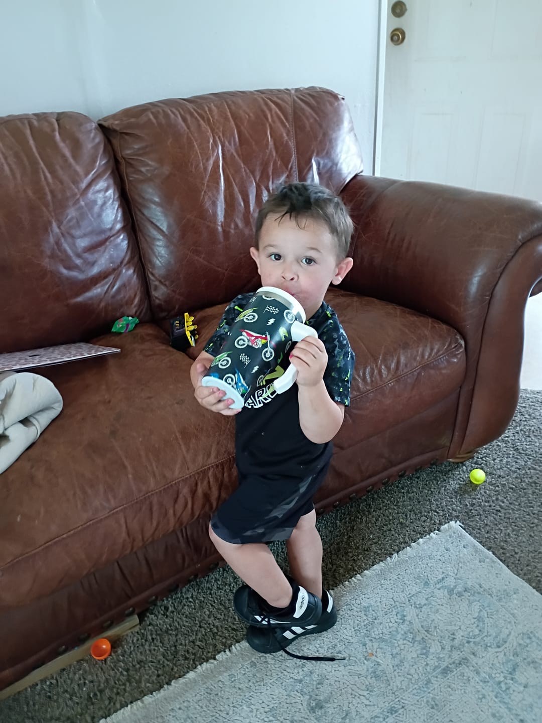 Customer photo review of Dirt Bike Spill Proof Kids CREWCUP 20oz