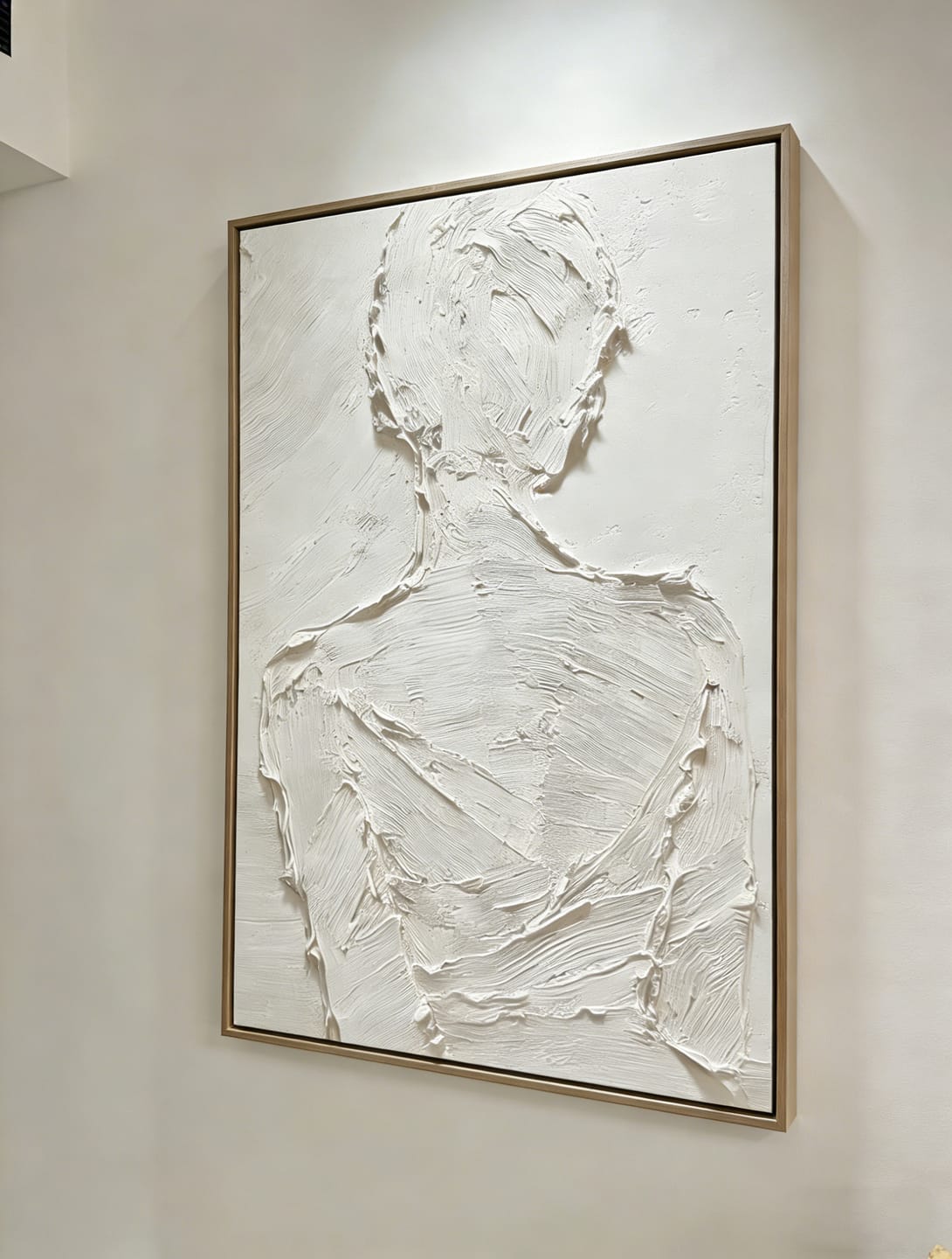 Customer photo review of Silent Form –Plaster Art Texture Painting Minimalist Textured Female Silhouette Wall Art