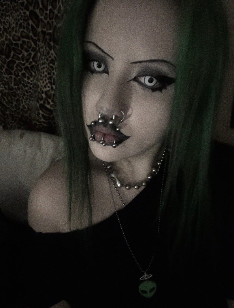 Customer photo review of Halloween Cosplay White Manson Prescription Colored Contact Lenses