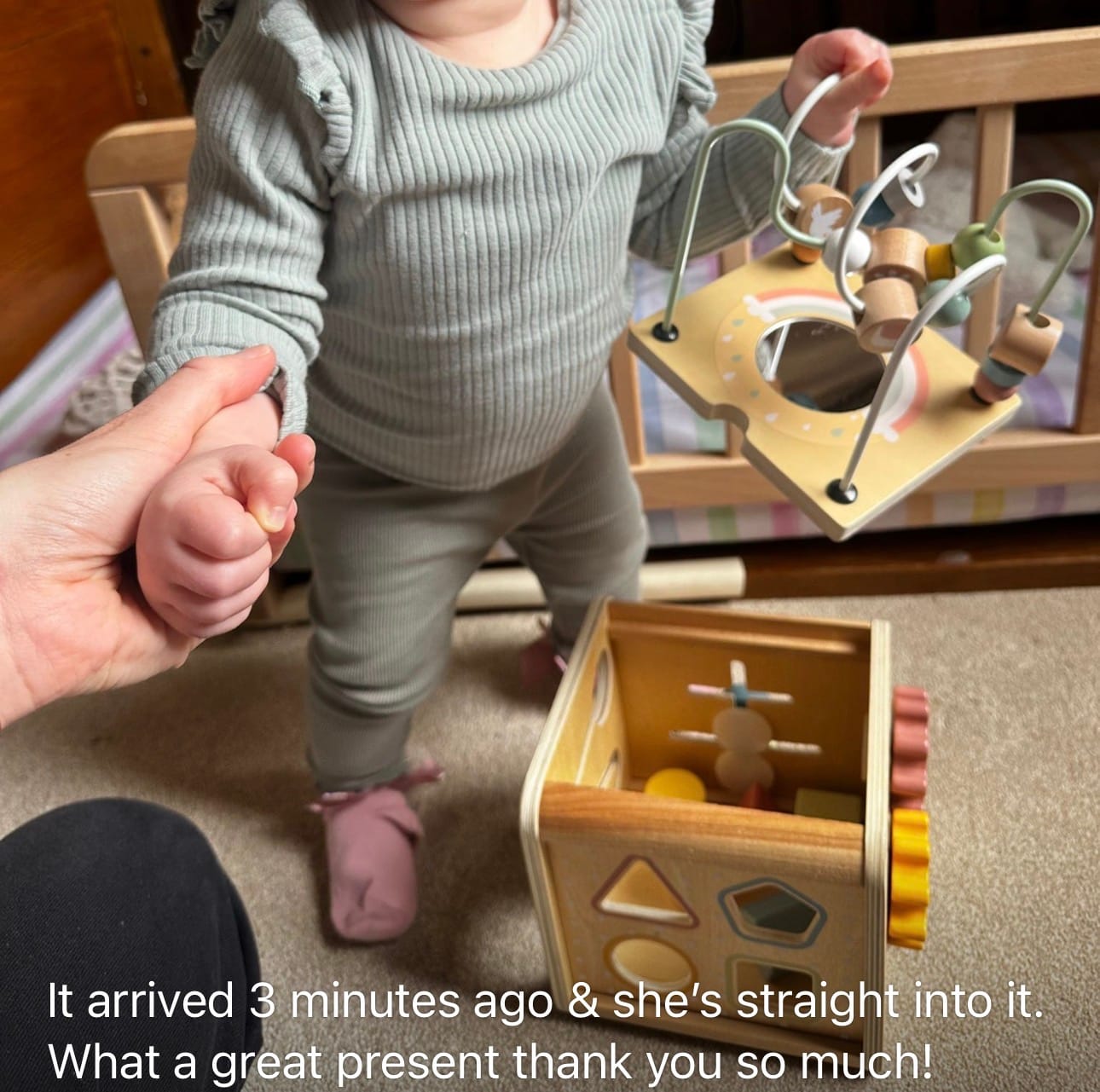Customer photo review of ThinkNest - Wooden Activity Cube