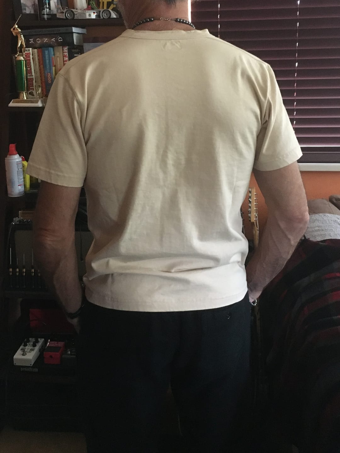 Customer photo review of 10.6 oz Cotton Short Sleeve Henley T-Shirt - Apricot