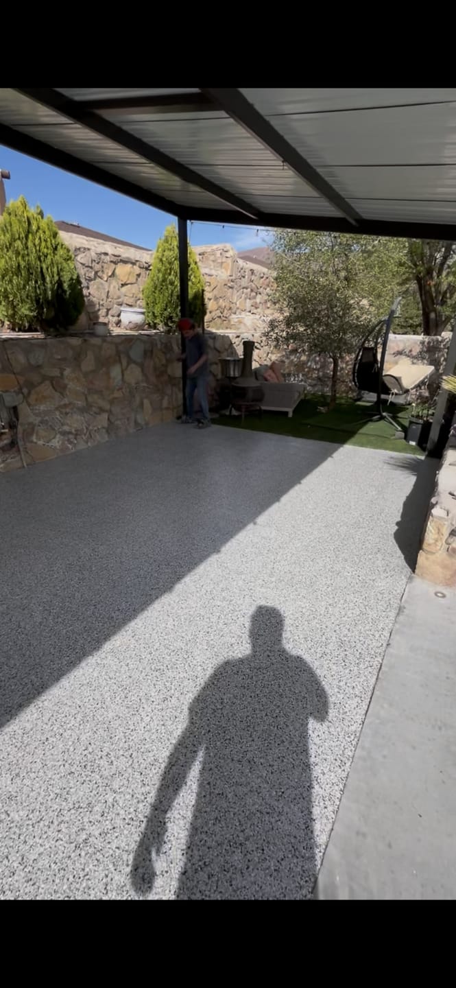 Customer photo review of Epoxy Floor Polymer Flakes - Torginol Collection