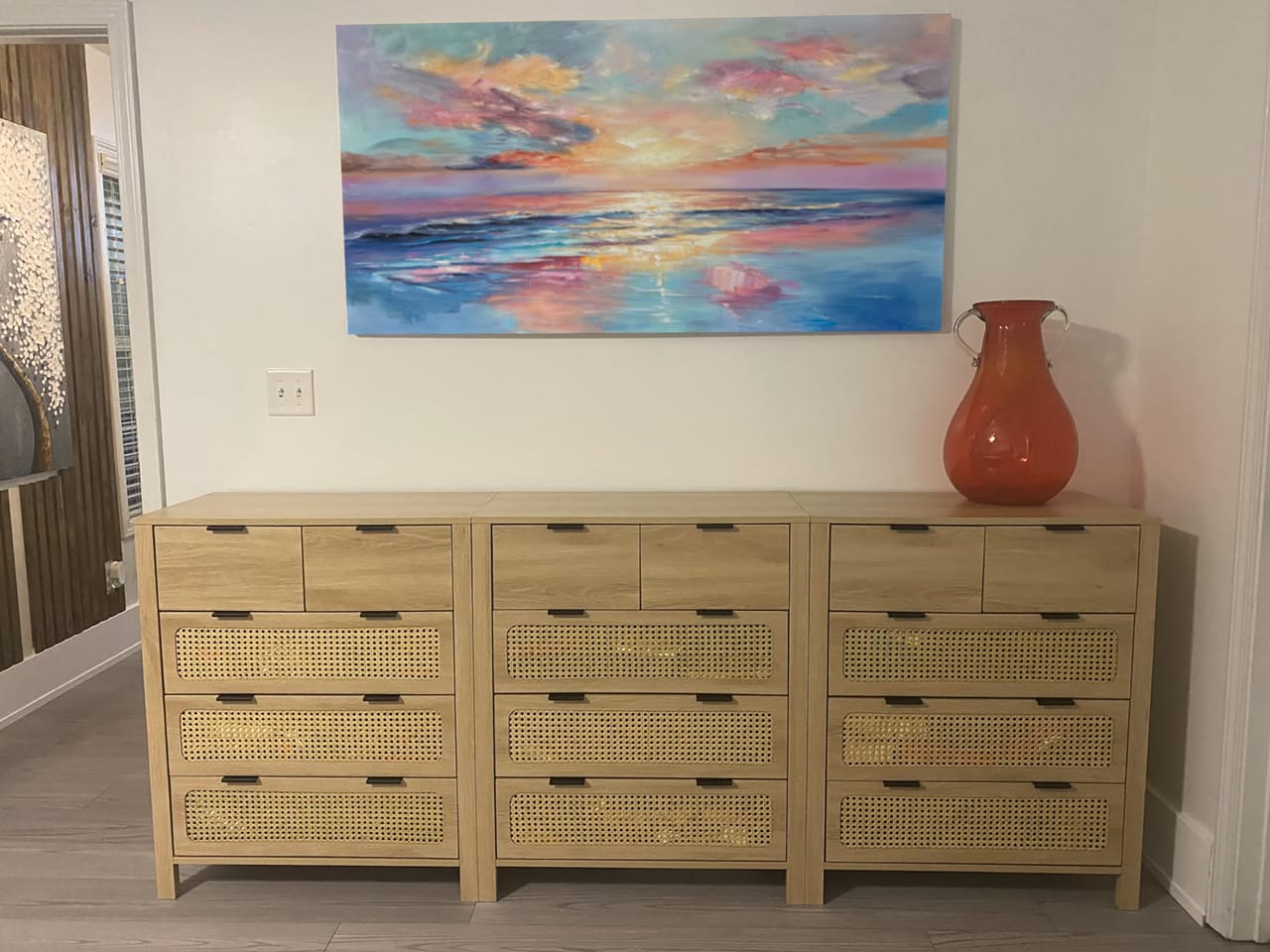 Customer photo review of Colorful Ocean And Sky Textured Painting Canvas #OS006