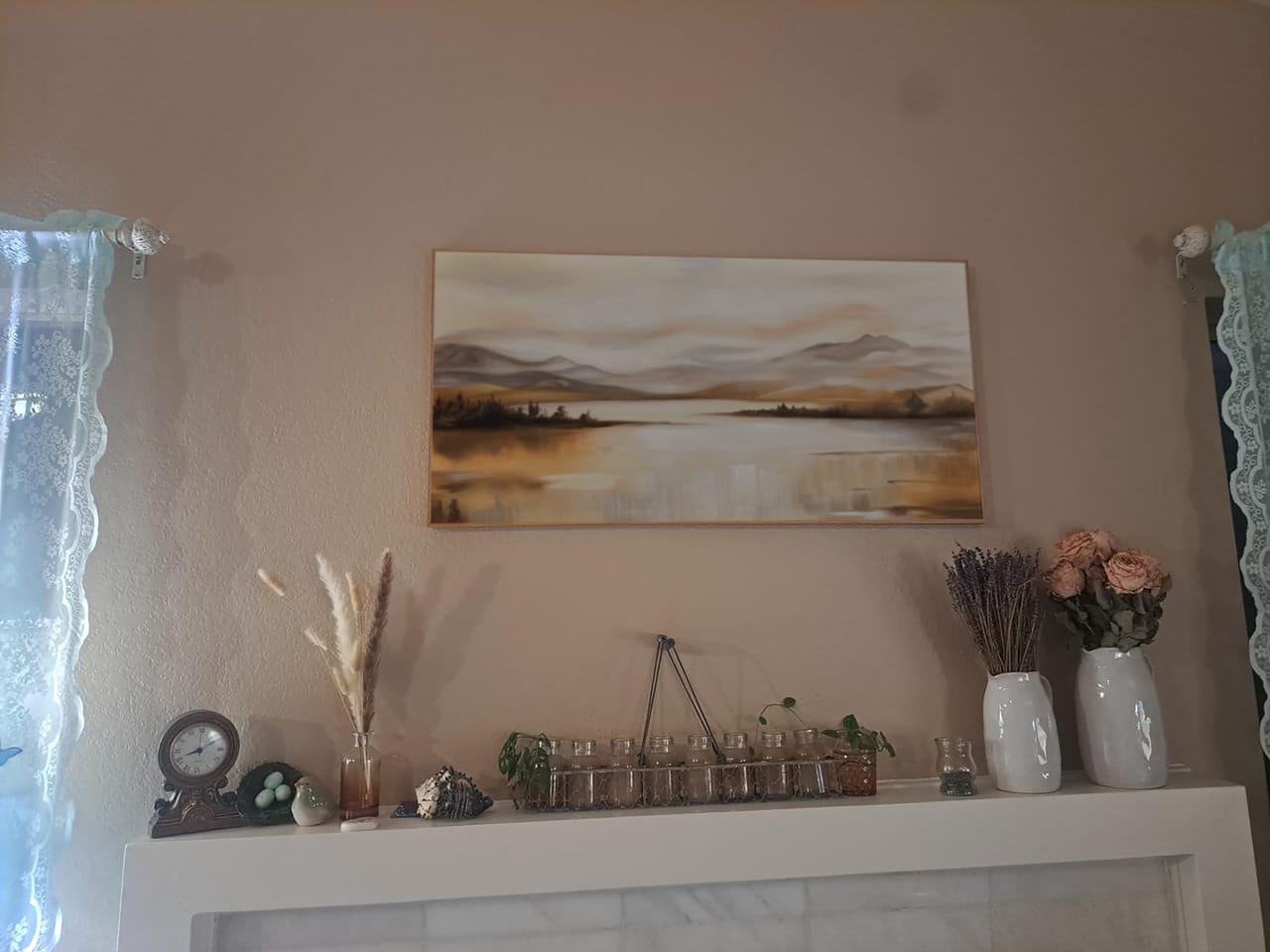 Customer photo review of Abstract Mountain Canvas Art #MO028