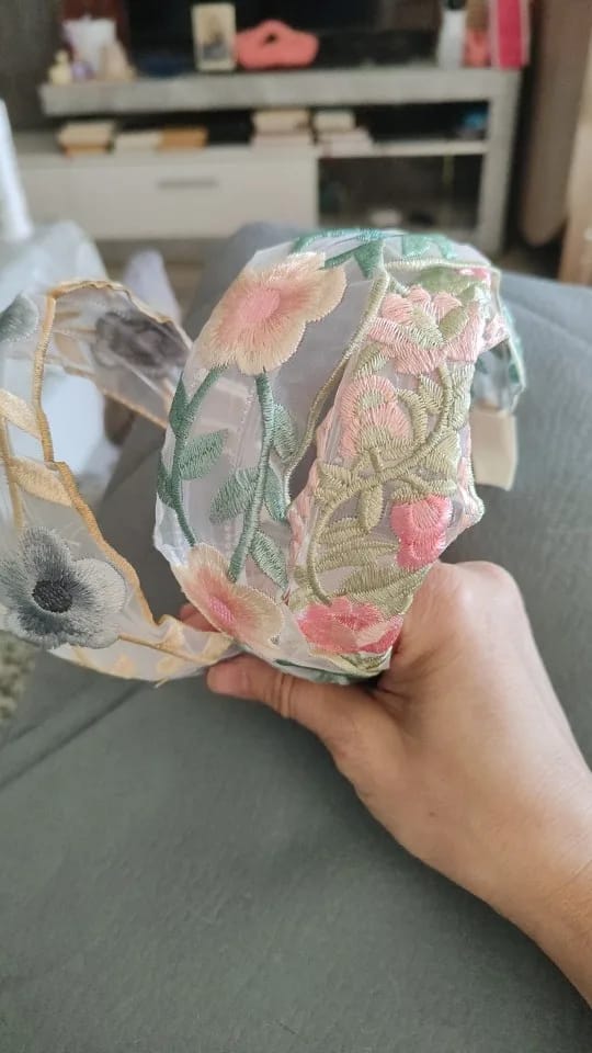 Customer photo review of Sweet Cottagecore Floral Headbands