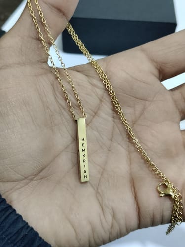 Customer photo review of Personalised Cuboid Pendant
