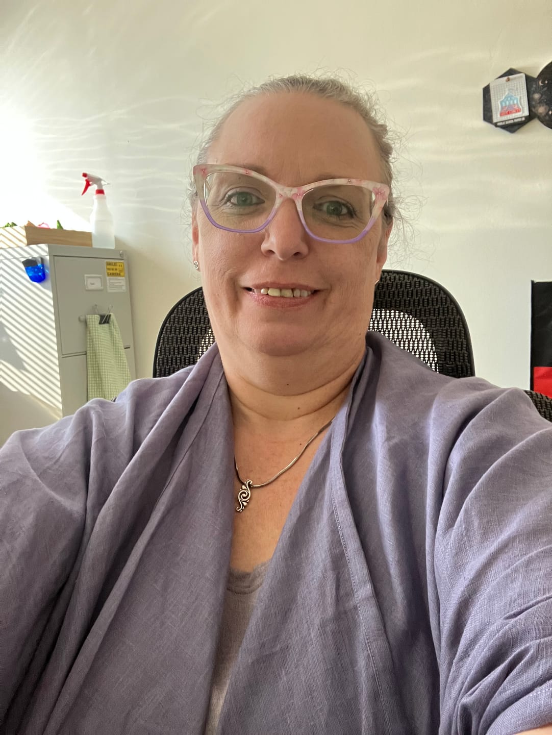 Customer photo review of NEW! LINEN Kimono Misty Lilac