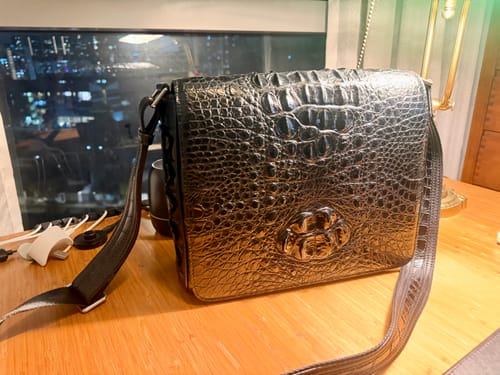 Customer photo review of Genuine Crocodile Leather Postal Messenger Bag