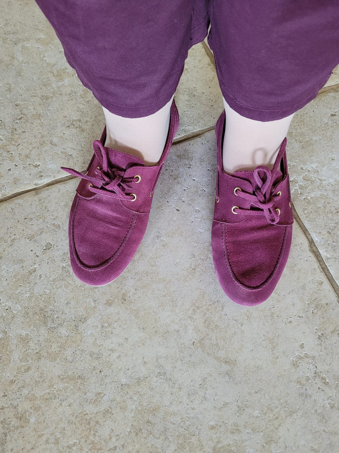 Customer photo review of Bateaux Colette – Framboise cuir velours