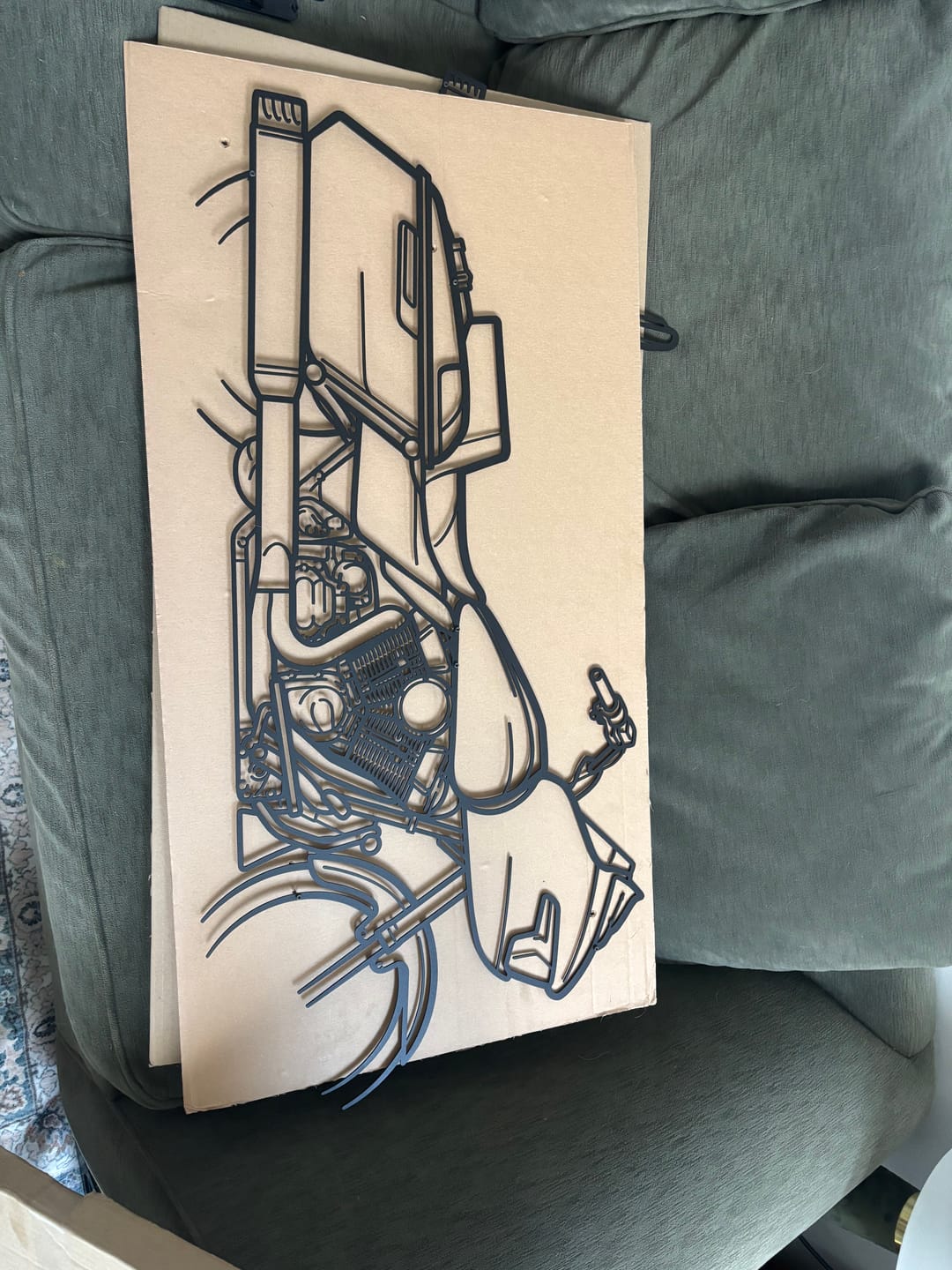 Customer photo review of Your Custom Bike Silhouette Metal Wall Art Service