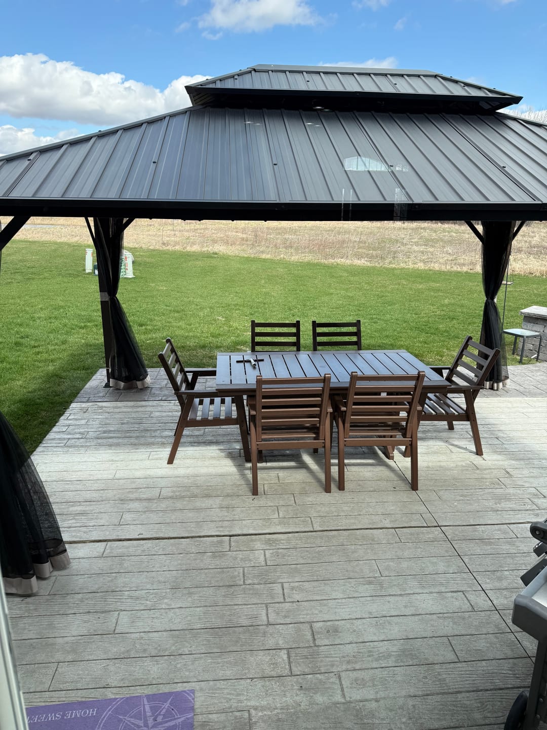 Customer photo review of Shade N' Shelters 12' x 16' Duncan / McKinley Hardtop Gazebo Winter Cover