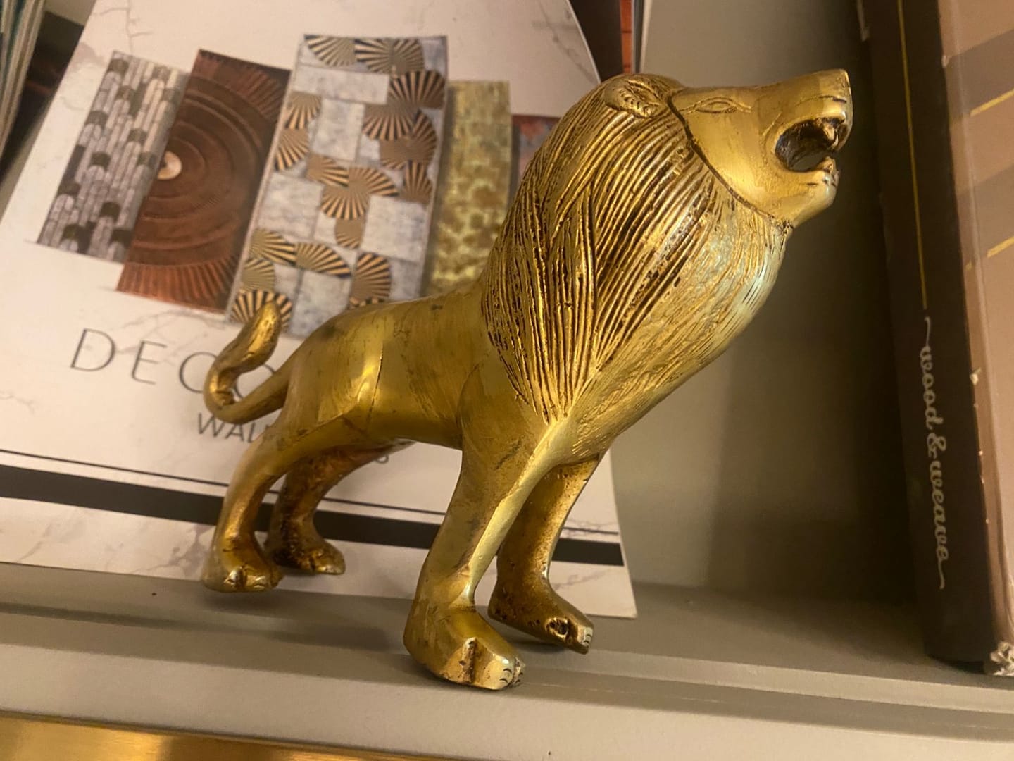 Customer photo review of Handcrafted Solid Brass Lion Vastu Idol | Vastu Remedy for South Direction Protection & Courage Energy for Main Entrances | 16×6×14 cm | 985g