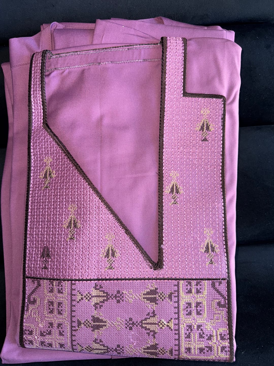 Customer photo review of Mauve Embroidered Agbada