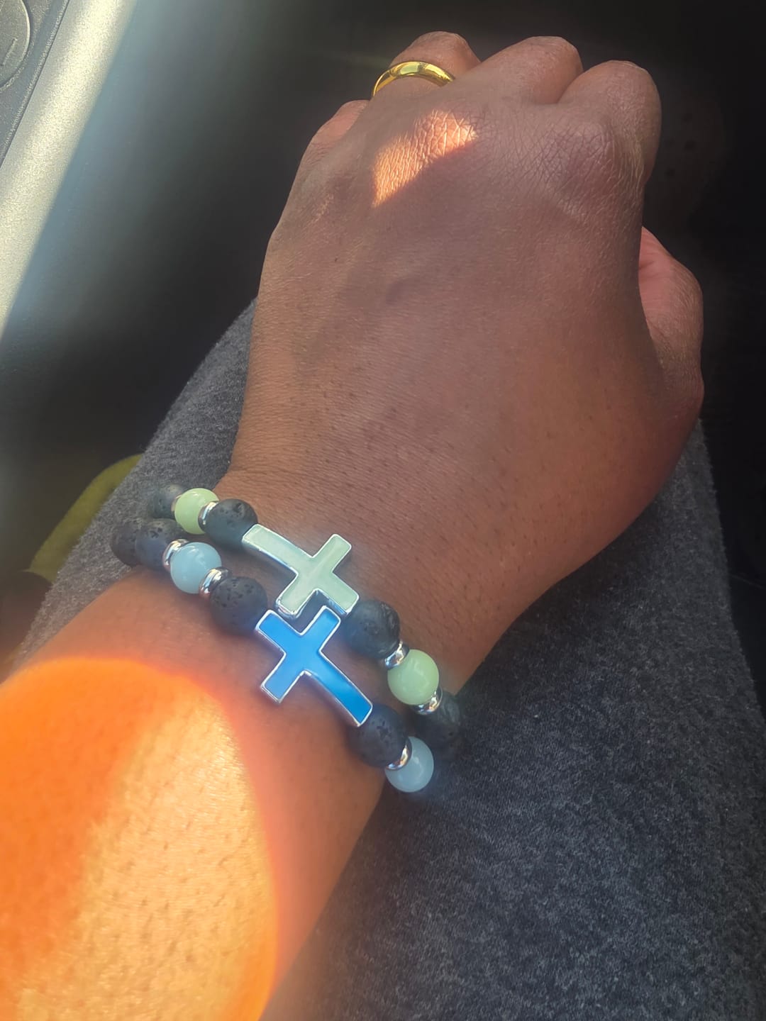 Customer photo review of Christianartworkshop Glow in the Dark  Cross Bracelet