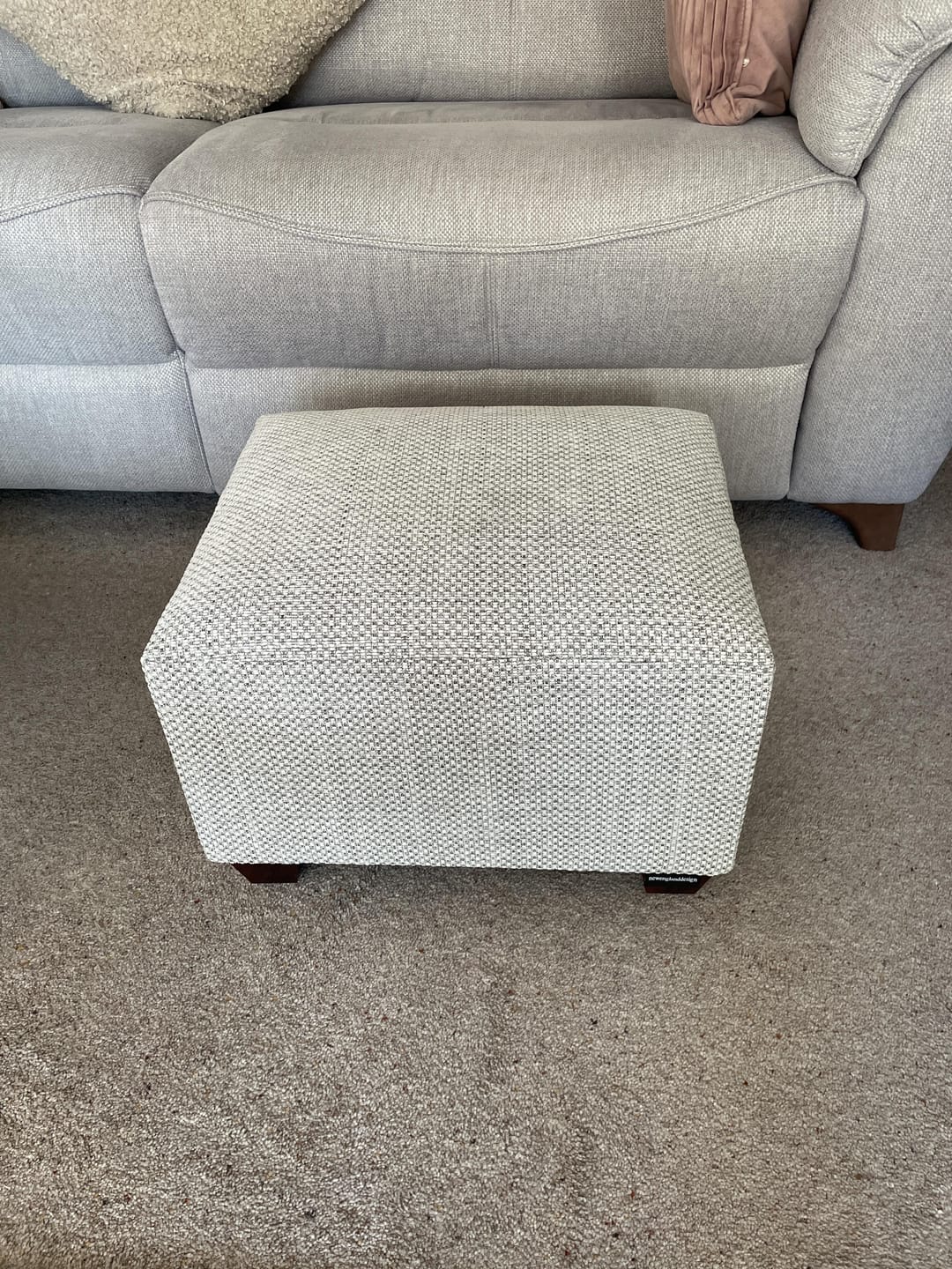Customer photo review of Full Classic Footstool in Dobby Chenille