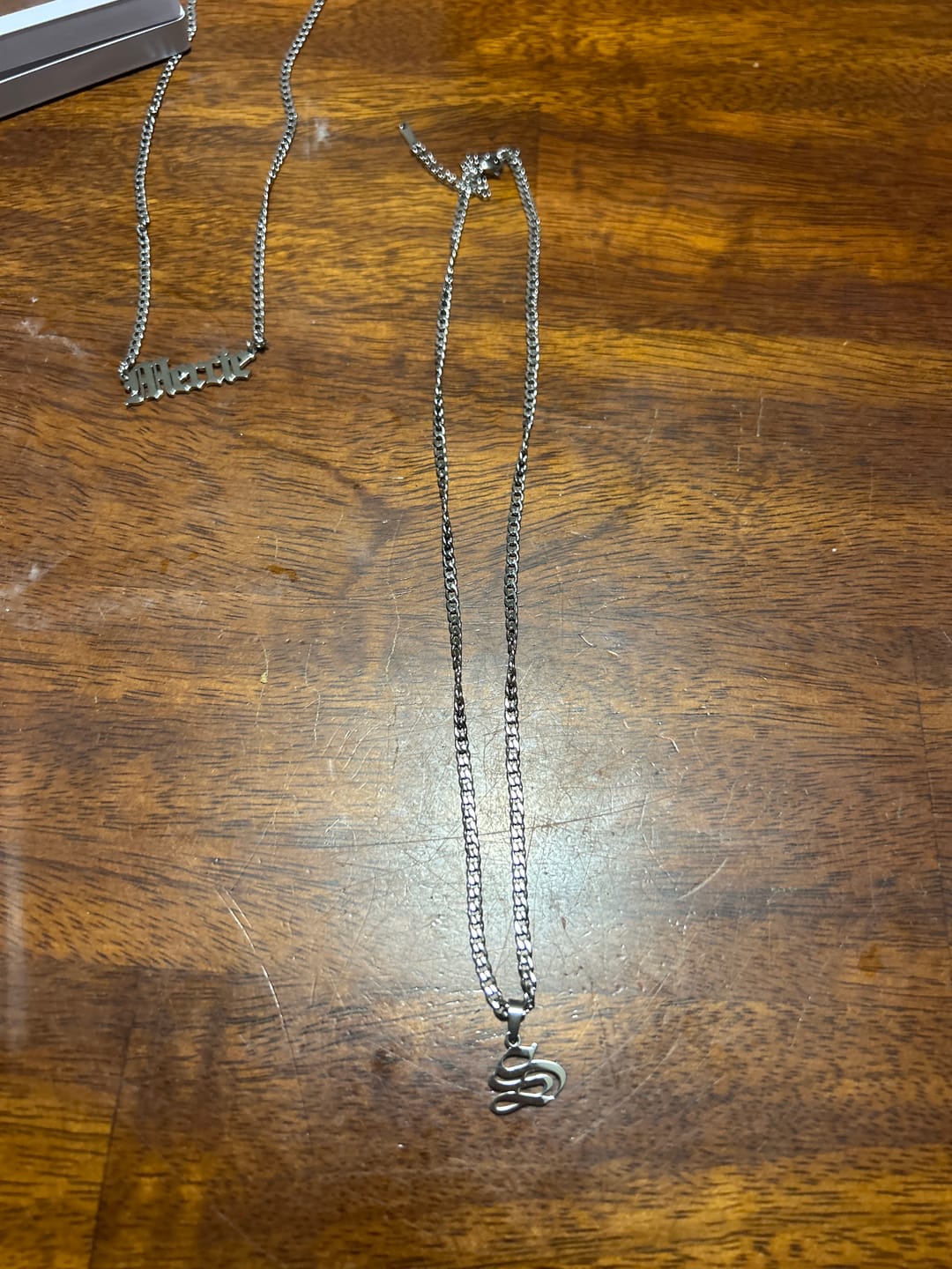 Customer photo review of Gothic Initial Anklet