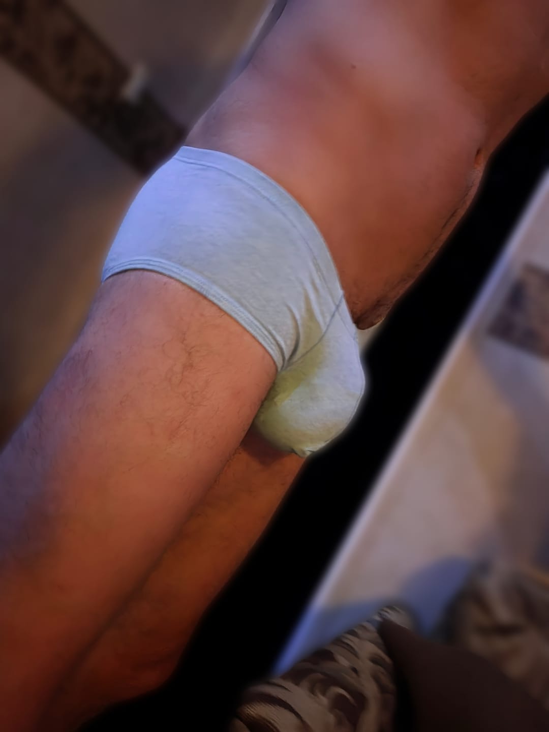 Customer photo review of 2 Pack Men's U-Pouch Casual Solid Trunks