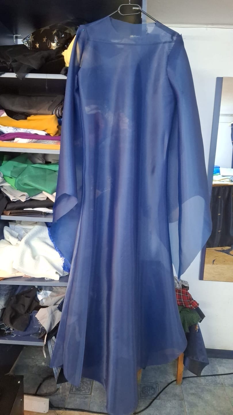 Customer photo review of Organza Sidefata Bleumarin -  3 m Latime