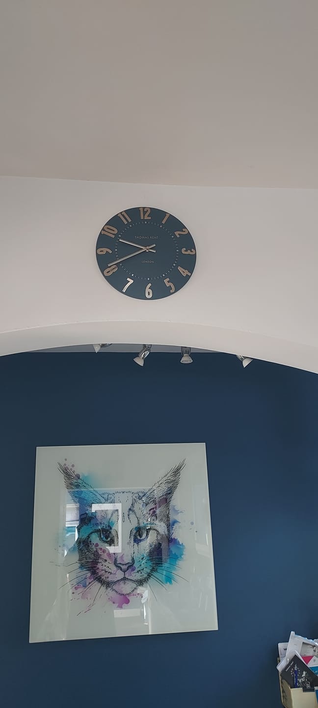 Customer photo review of Thomas Kent London. Mulberry Wall Clock 12" (30cm) Midnight Blue *Delivers Next Day