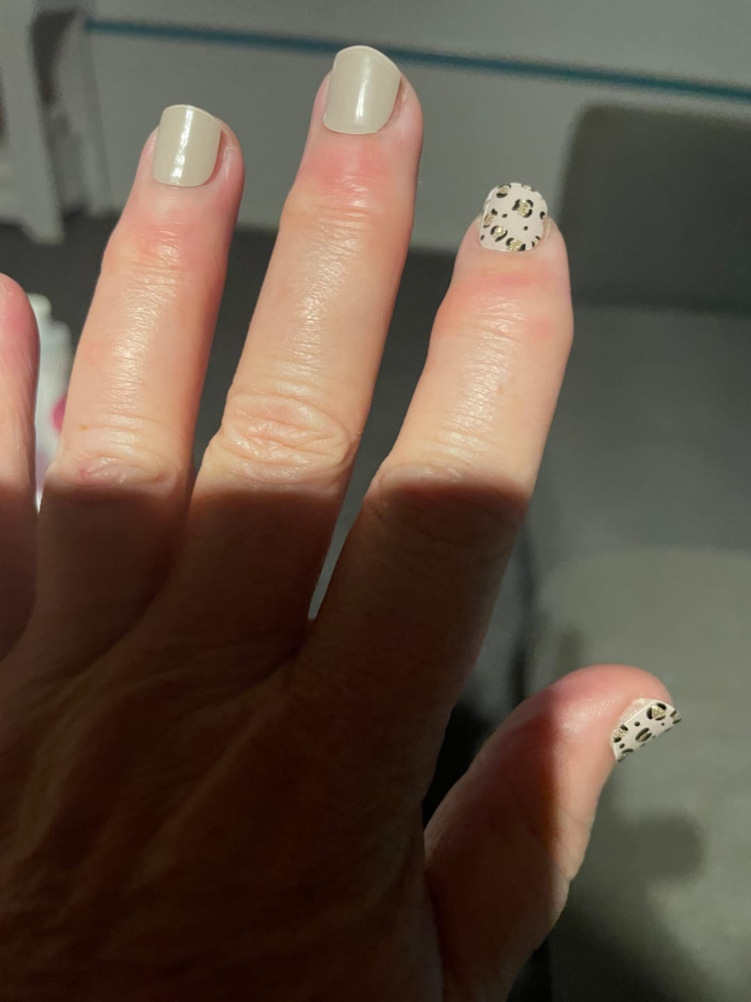 Customer photo review of Leopard Semi Cured Gel Nail Sticker Kit