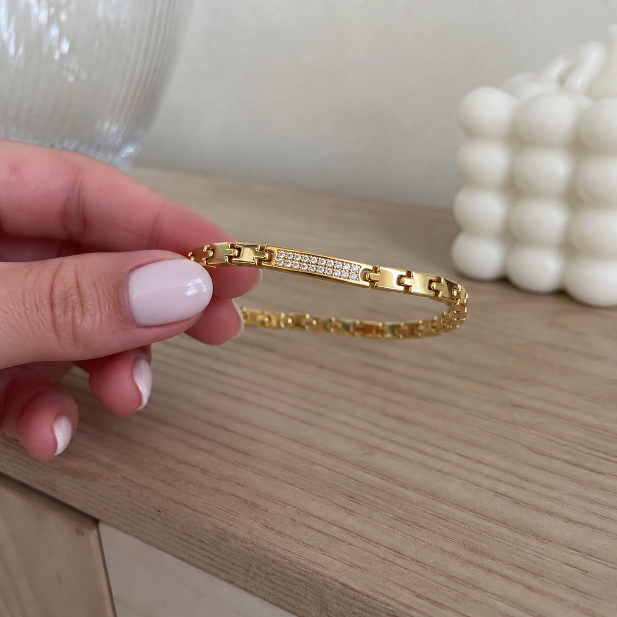 Customer photo review of Luxury GOLD Health Anklet