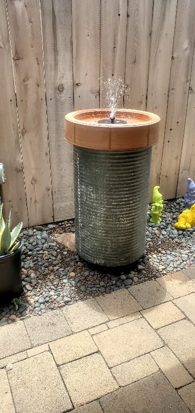 Customer photo review of Bernini Lugano Outdoor Solar Pond Fountain