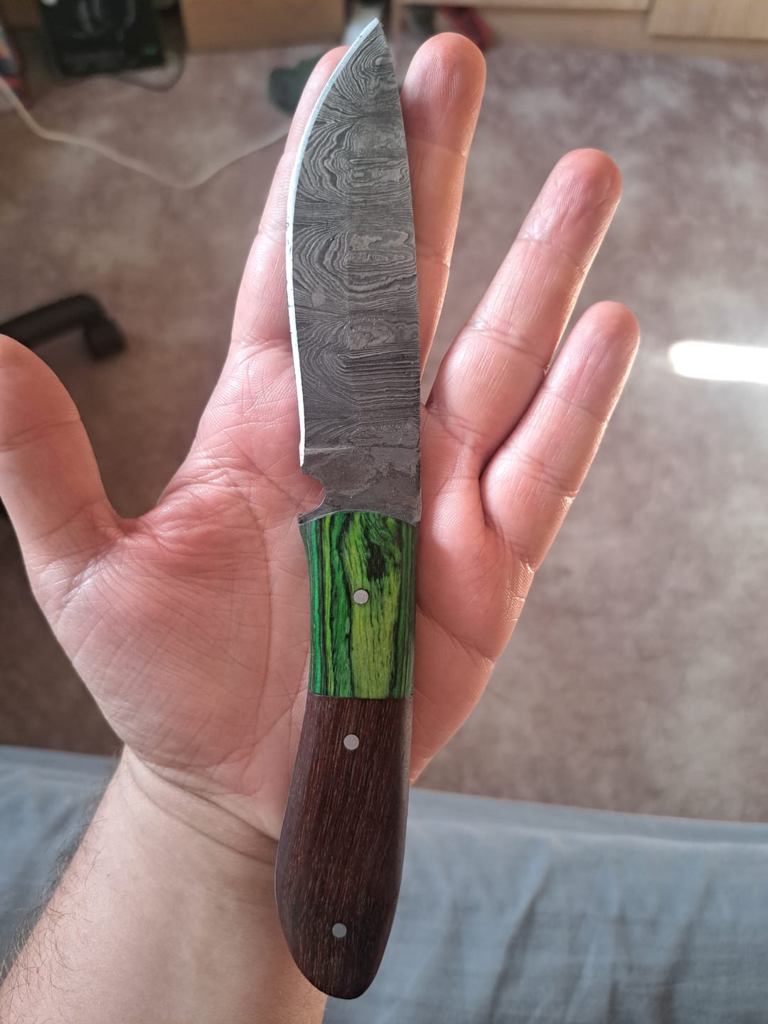 Customer photo review of Mystery Damascus Knife