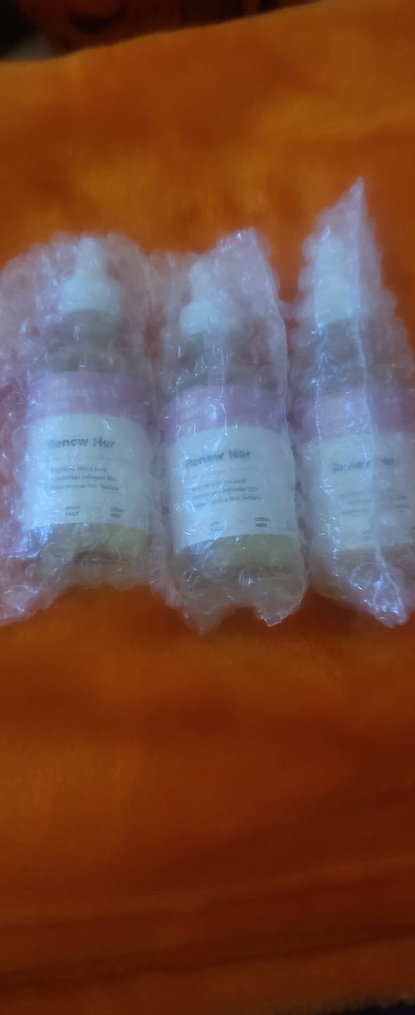 Customer photo review of Her Fantasy Box Renew Her Booty & Kitty Oil - 3 pk