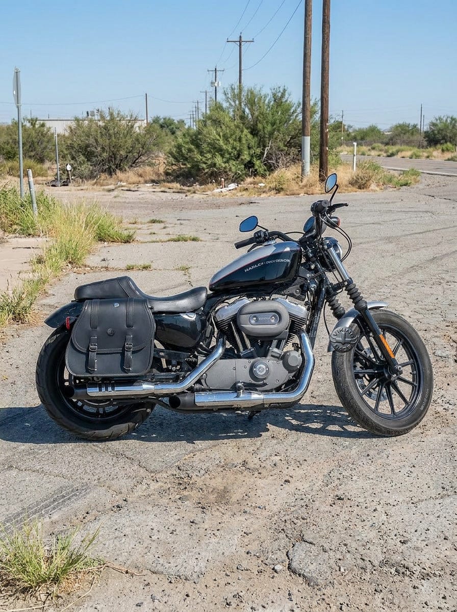 Customer photo review of 30L - Ghost Large Shock Cutout Motorcycle Saddlebags For Harley Sportster 1200 Nightster XL1200N