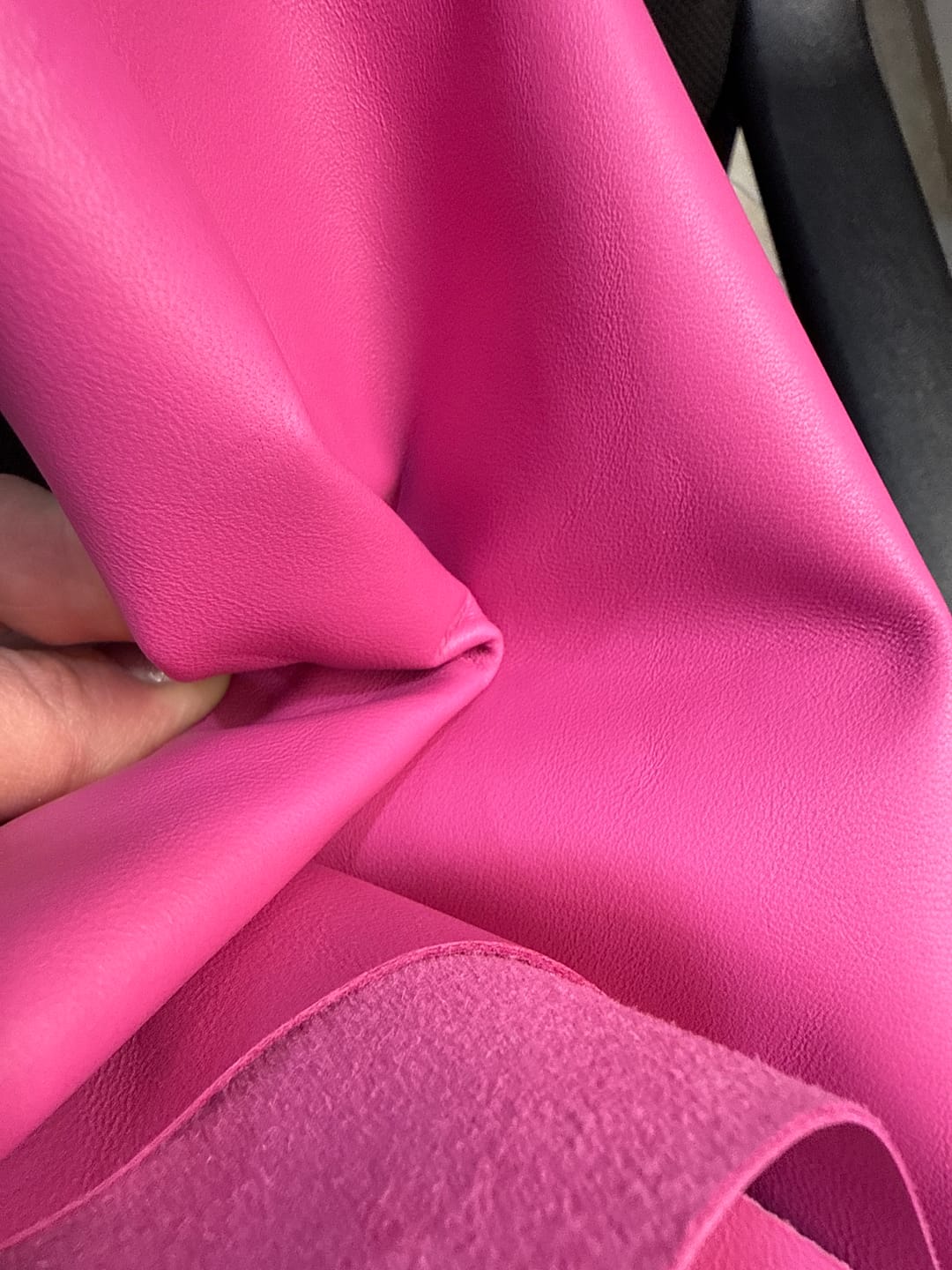 Customer photo review of Drum Dyed Lamb Nappa, 1.5 Oz | 100+ Colors