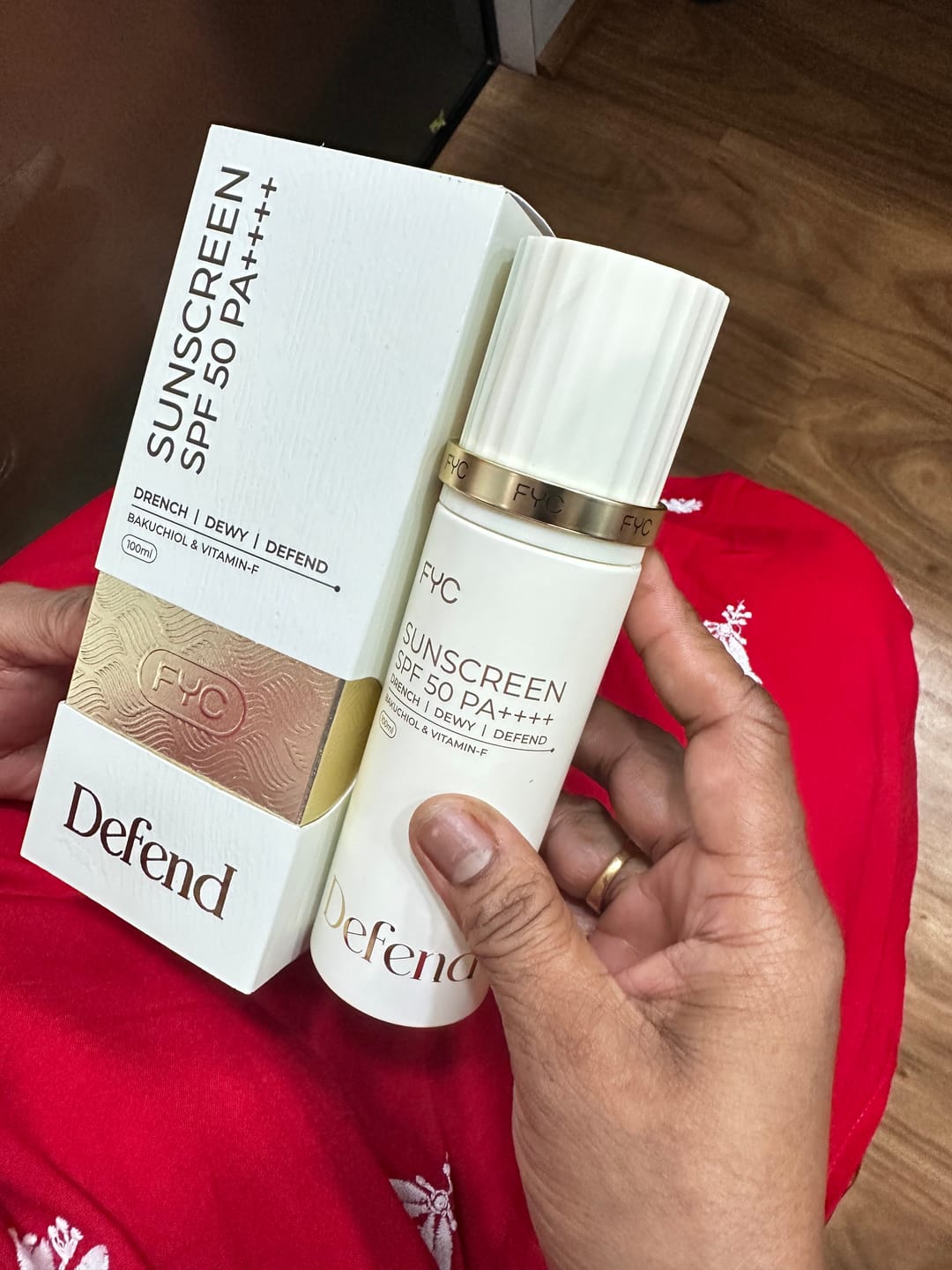 Customer photo review of FYC Sunscreen SPF 50 PA++++ (100ml) | Lightweight Broad Spectrum Protection