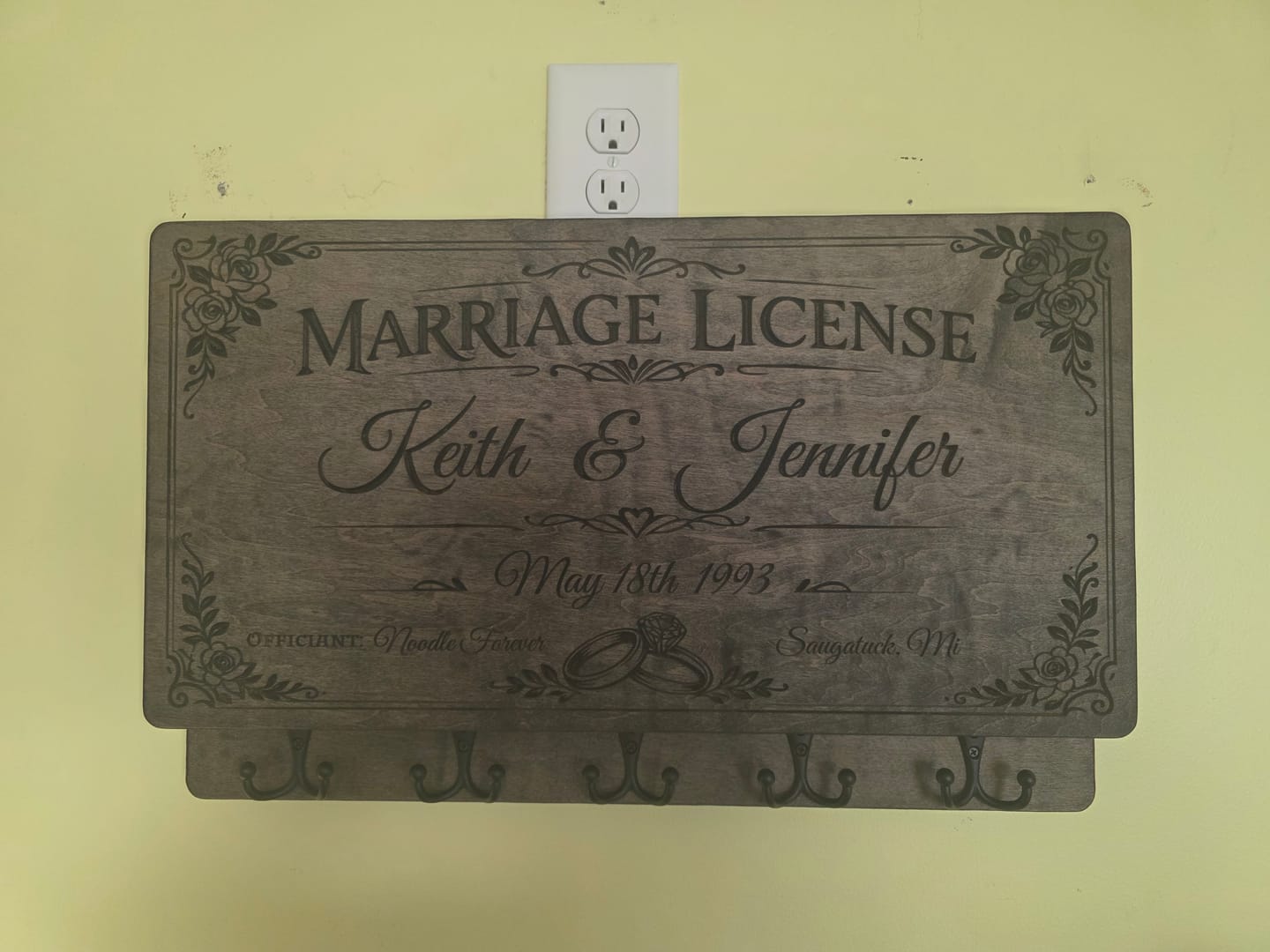 Customer photo review of PERSONALIZABLE MARRIAGE LICENSE