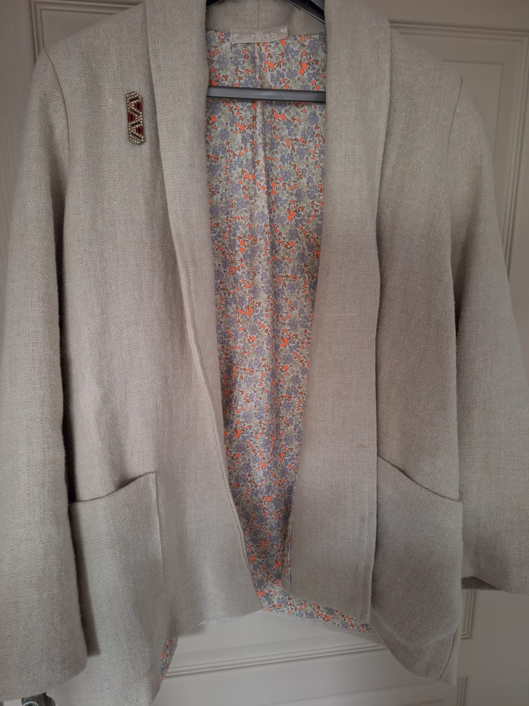Customer photo review of Veste Faustine - gros de Naples en lin blanchi