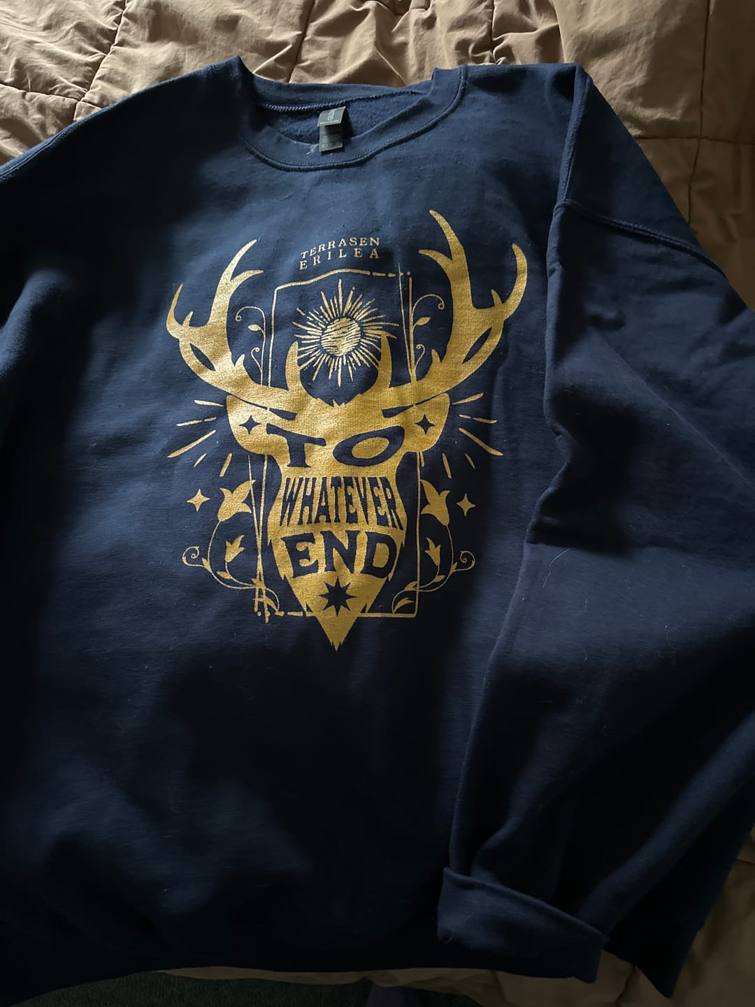 Customer photo review of To Whatever End Sweatshirt | Throne of Glass Merch