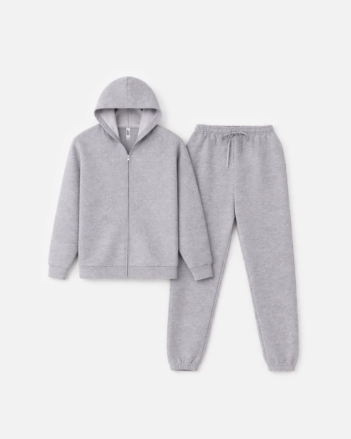 Customer photo review of Zip-Up Hoodie Tracksuit - Heather Grey