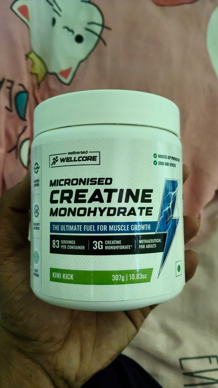Customer photo review of Wellcore - Pure Micronised Creatine Monohydrate | Kiwi Kick (307g, 83 servings)