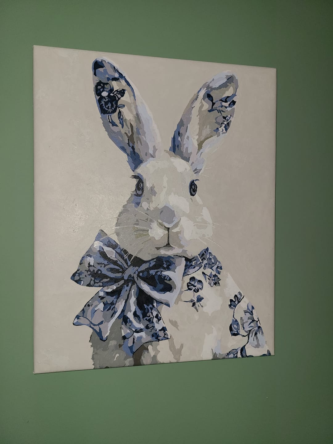 Customer photo review of Delft Blue Bunny | Paint by Number