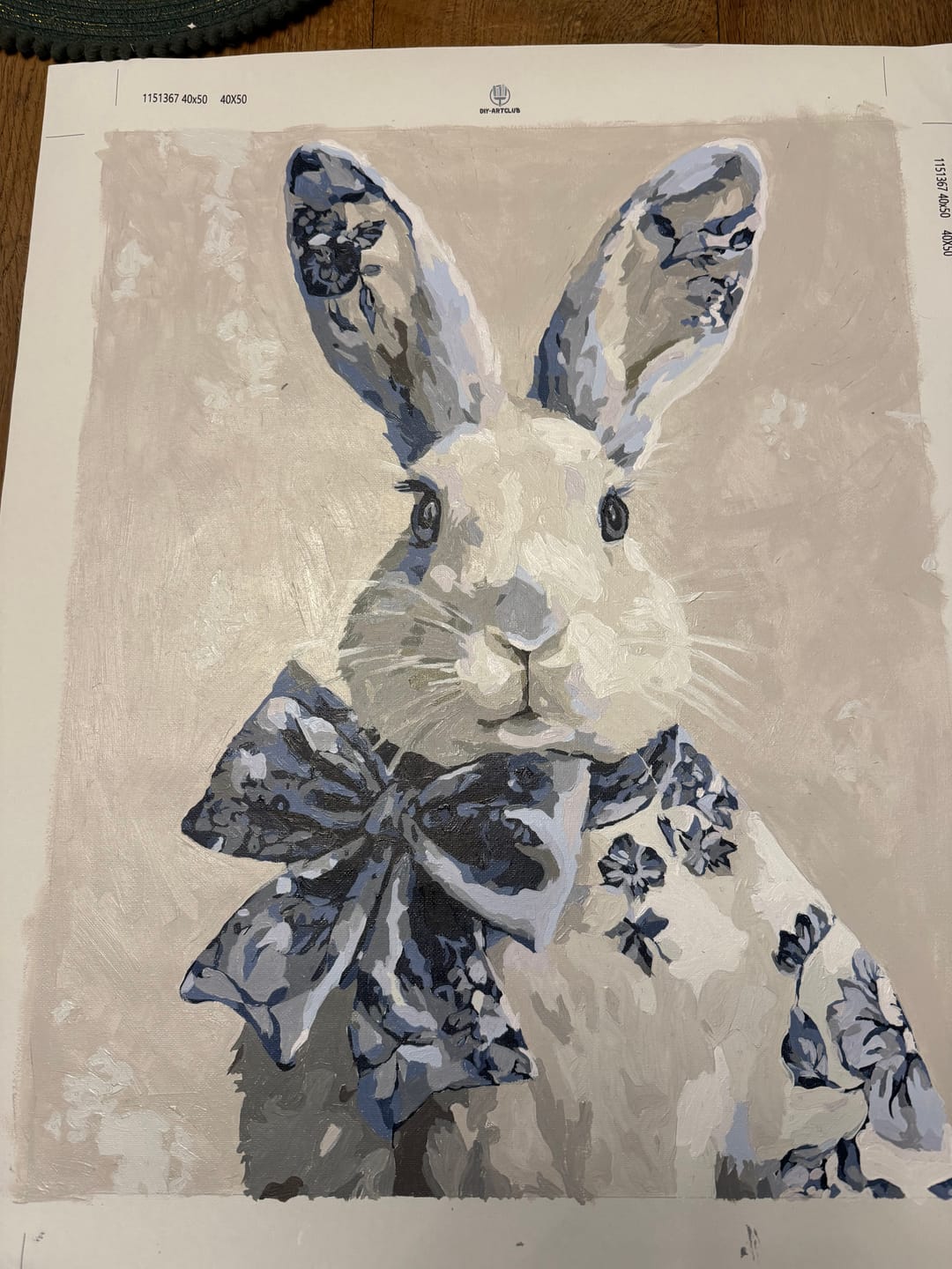 Customer photo review of Delft Blue Bunny | Paint by Number