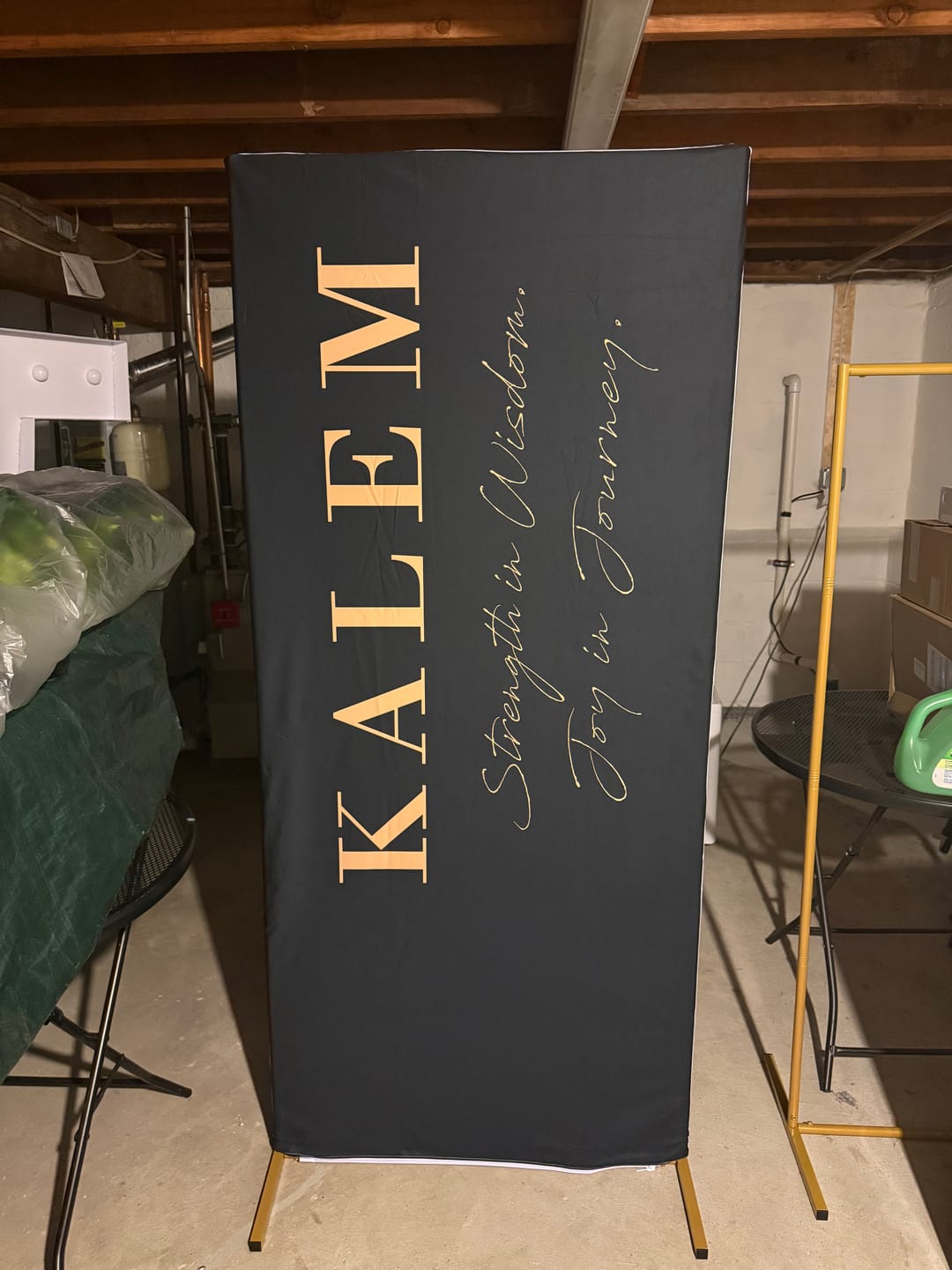 Customer photo review of Personalization Anniversary Birthday Party Rectangular Backdrop Wall Cloth Cover