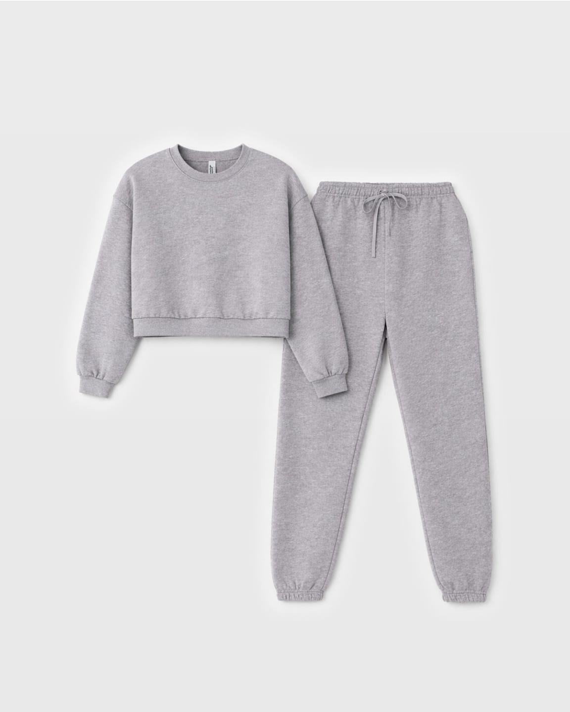 Customer photo review of Women's Crop Sweatshirt Tracksuit - Heather Grey