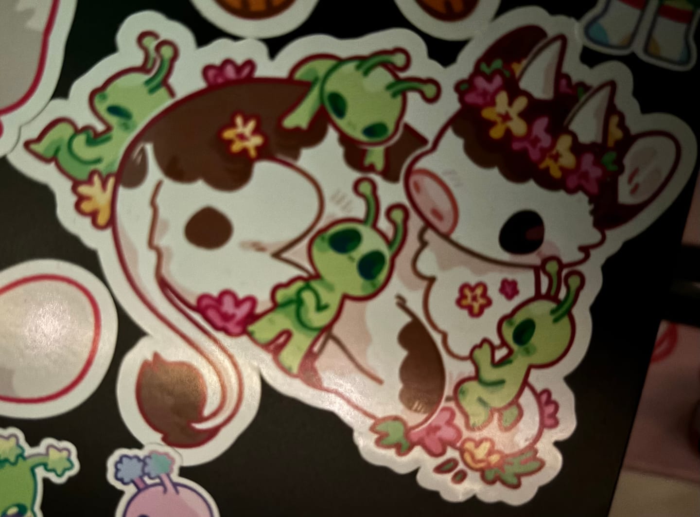 Customer photo review of Cute Cowboy Alien Stickers!