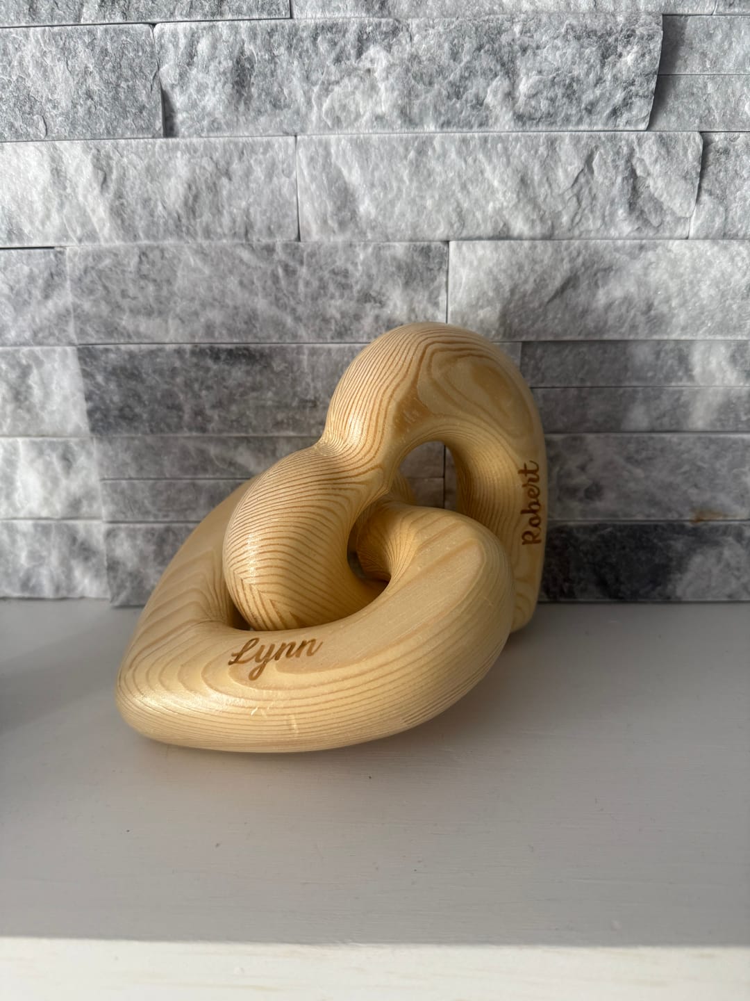 Customer photo review of Romantic Couple - Personalized Infinity Heart Sculpture