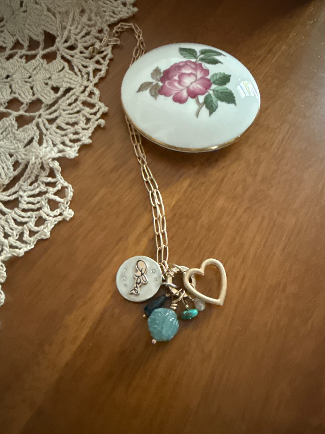 Customer photo review of Blue Aquamarine Carved Gemstone