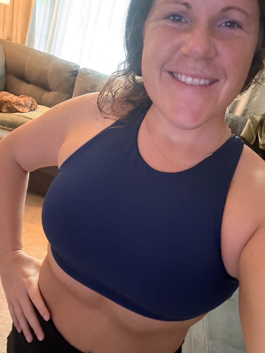 Customer photo review of ESSENCE High Neck Racerback Sports Bra
