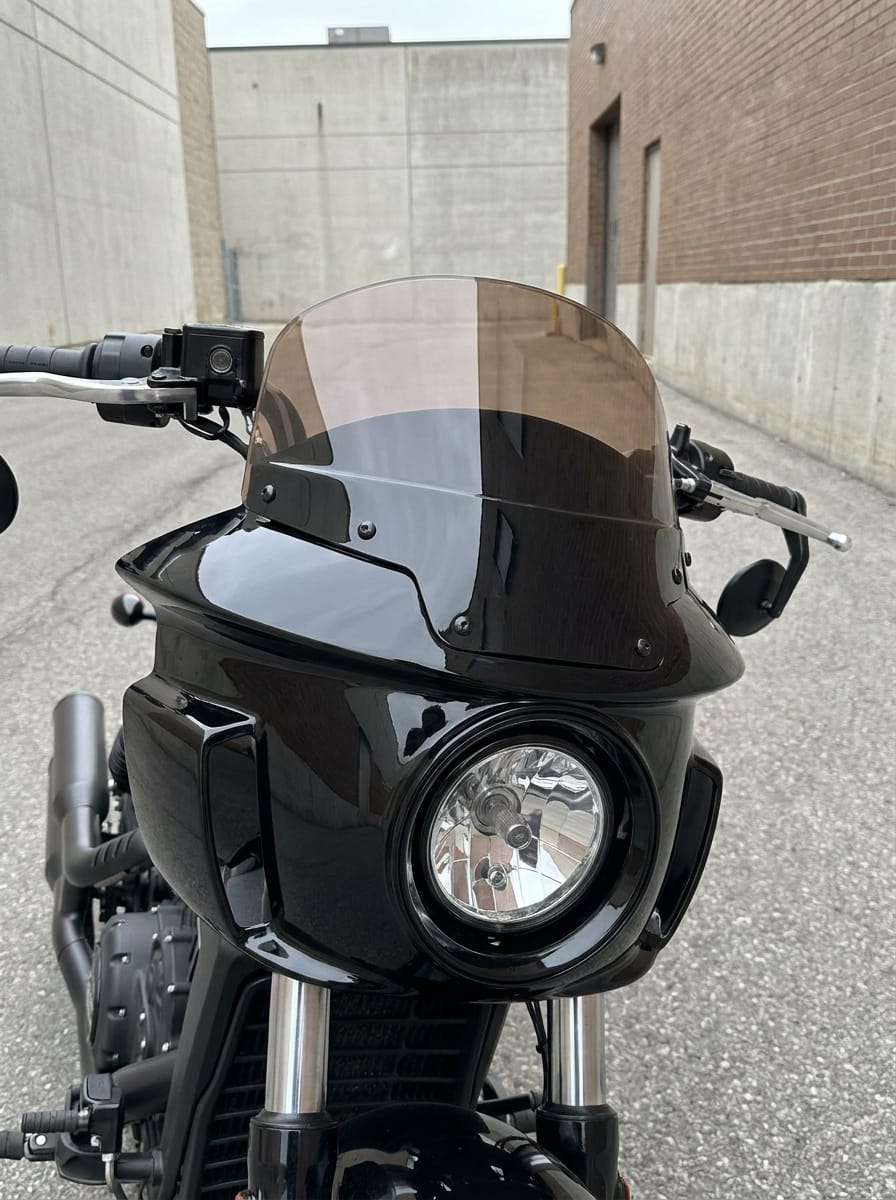 Customer photo review of Viking Darkin Motorcycle Fairing for Indian Scout Bobber Sixty Gloss Black