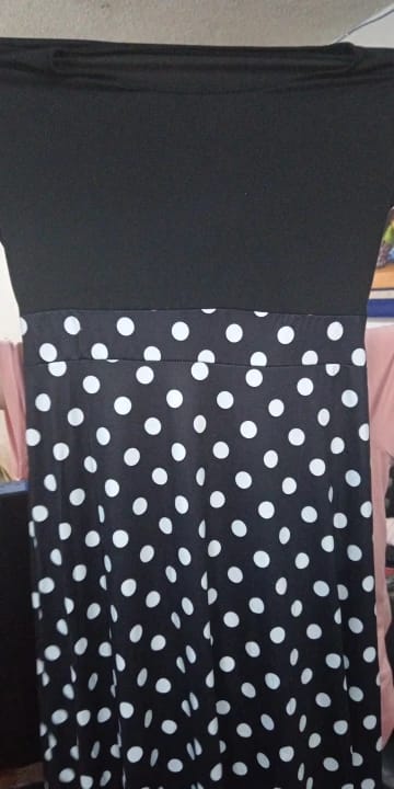 Customer photo review of Spring/Summer Chic Midi Polka Dot Dress - Sexy Fit & Flare, Comfortable Knit, Easy-Care