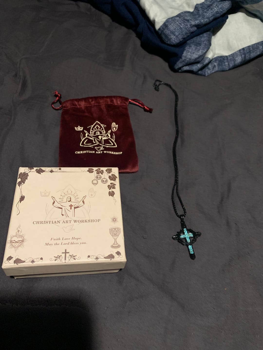 Customer photo review of FREE Today: Thorn-Wrapped Inlaid Cross Pendant Necklace: A Symbol of Christ’s Sacrificial Love